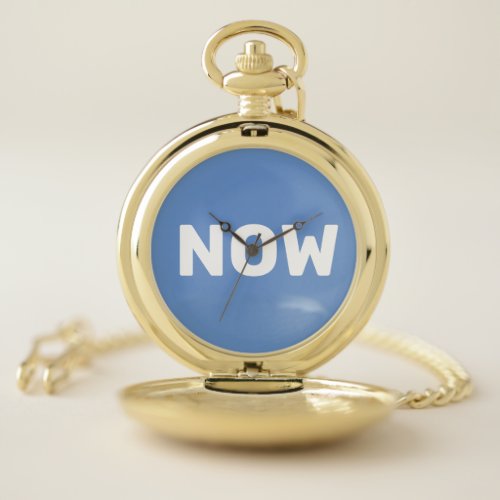 Sky blue Zen NOW mindfulness Pocket Watch