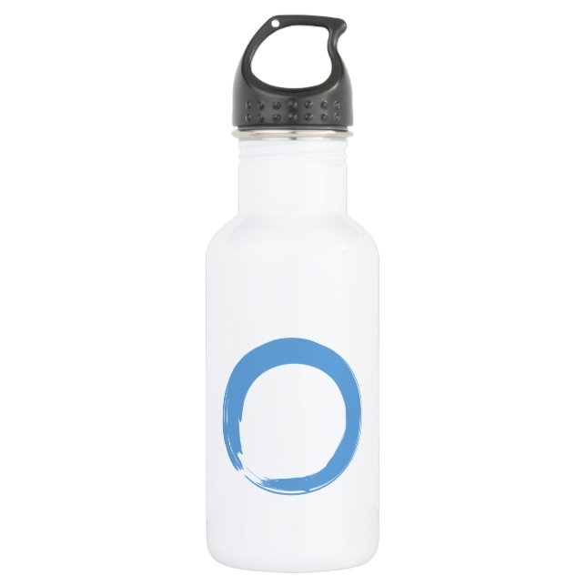 Sky Blue Zen Symbol Stainless Steel Water Bottle (Front)