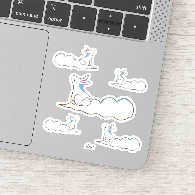 Sky Bunny - Simple Stylized Drawing Sticker (Detail)
