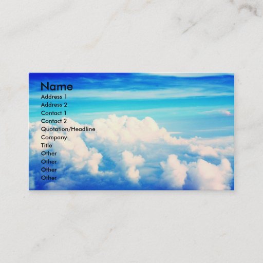 Customizable Sky Business Card