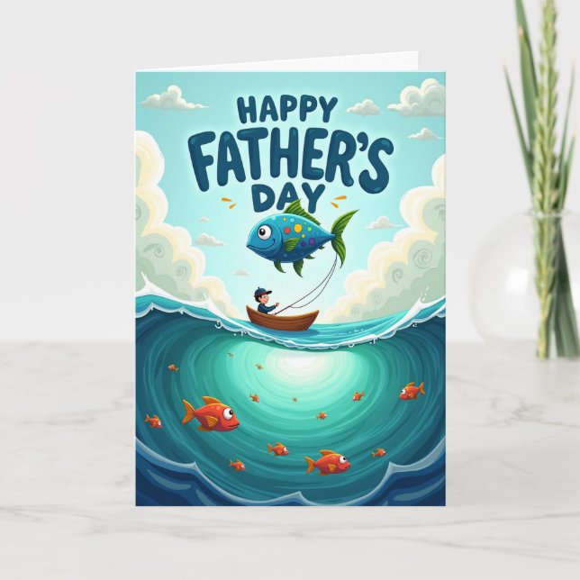 Sky Catch Fathers Day Boat Card (Front)