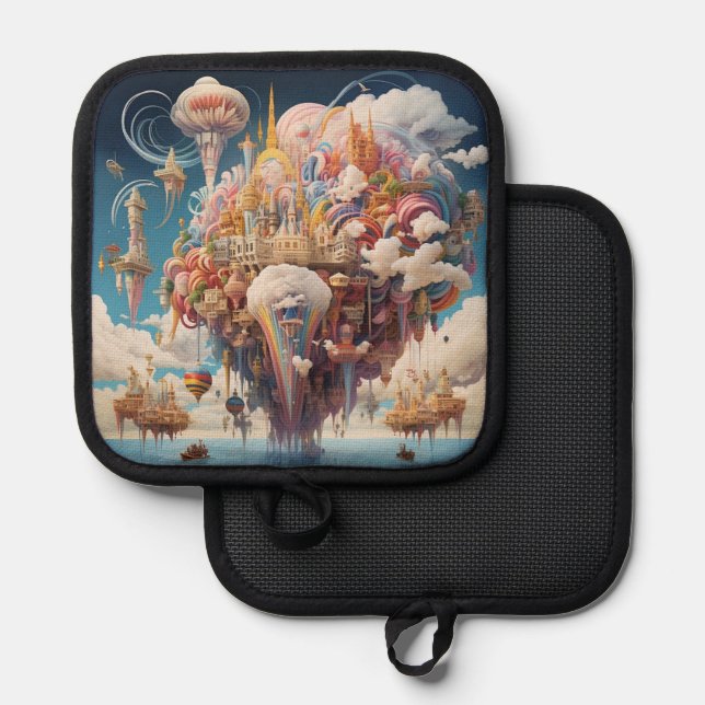 Sky City Potholder - Vibrant color & uplifting Pot Holder (Front/Back)