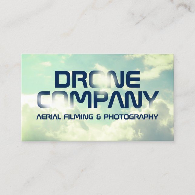 Sky clouds bold text inspired by flying  business card (Front)