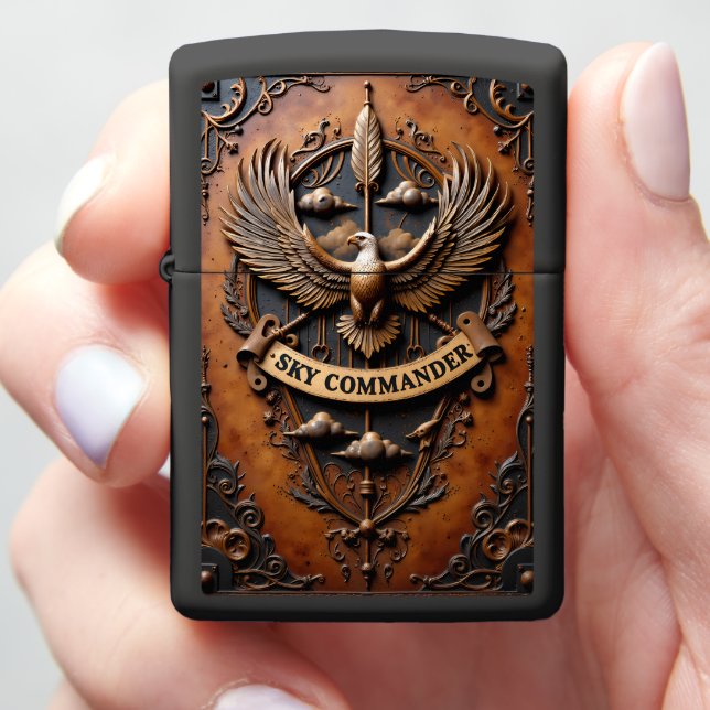 Sky Commander Eagle Crest Zippo Lighter (In Hand)