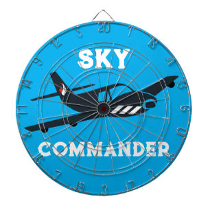 Sky Commander Typography, Airplane Flying,Aviation Dart Board
