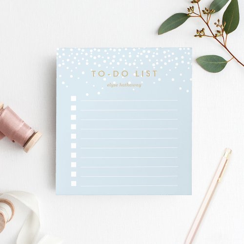 Sky  Confetti Dots Personalized To_Do List Notepad