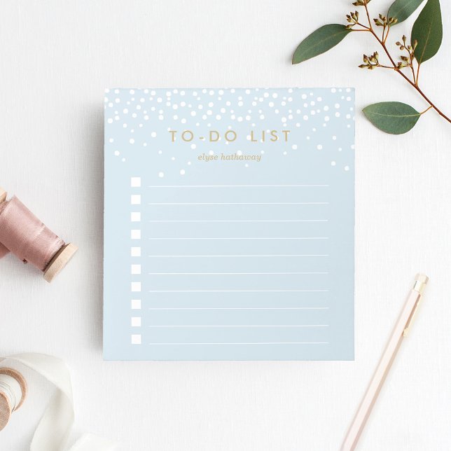 Sky | Confetti Dots Personalized To-Do List Notepad (Creator Uploaded)