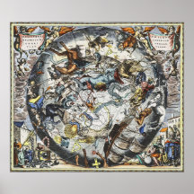 Sky Constellations Vintage Map