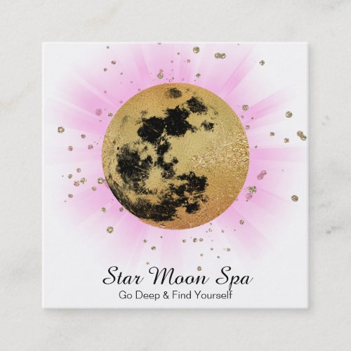  Sky Cosmos Universe Stars Moon Lunar Square Business Card