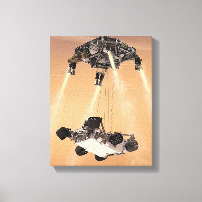 Sky Crane Maneuver During Curiosity's Mars Descent Canvas Print (Front)