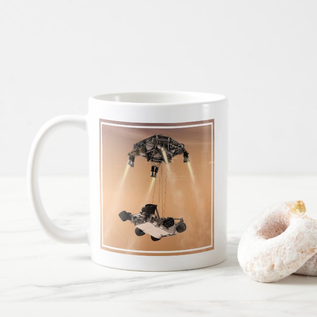 Sky Crane Maneuver During Curiosity's Mars Descent Coffee Mug (With Donut)