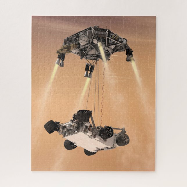 Sky Crane Maneuver During Curiosity's Mars Descent Jigsaw Puzzle (Vertical)