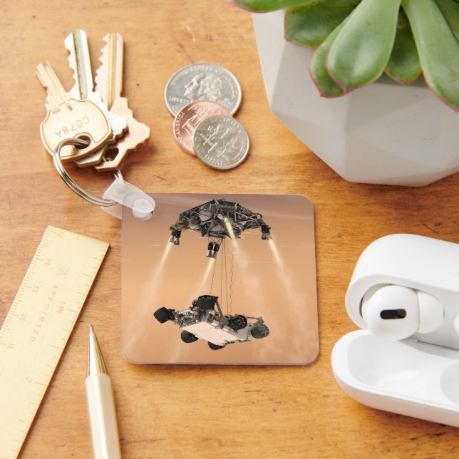 Sky Crane Maneuver During Curiosity's Mars Descent Keychain (Desk)