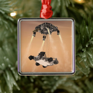 Sky Crane Maneuver During Curiosity's Mars Descent Metal Ornament