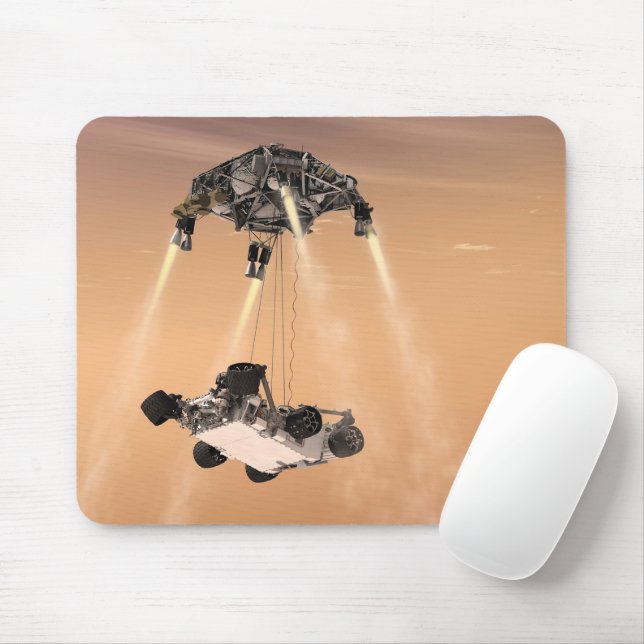 Sky Crane Maneuver During Curiosity's Mars Descent Mouse Pad (With Mouse)