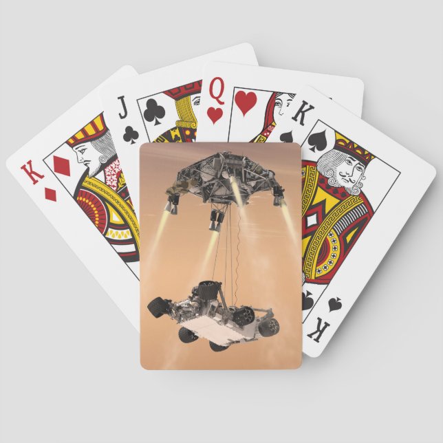 Sky Crane Maneuver During Curiosity's Mars Descent Poker Cards (Back)