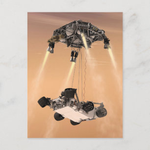 Sky Crane Maneuver During Curiosity's Mars Descent Postcard