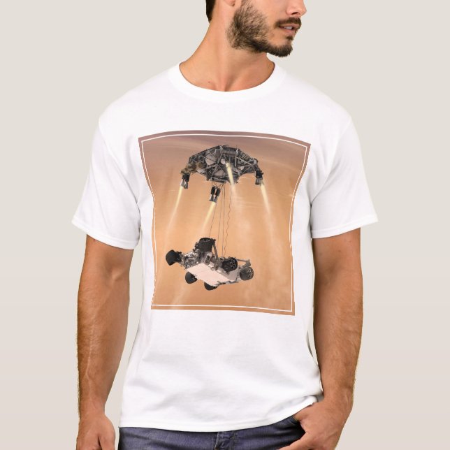 Sky Crane Maneuver During Curiosity's Mars Descent T-Shirt (Front)