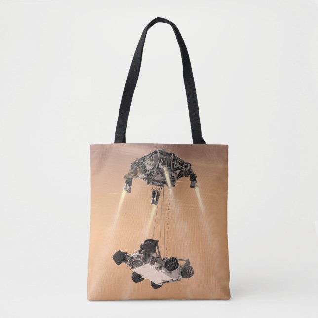 Sky Crane Maneuver During Curiosity's Mars Descent Tote Bag (Front)