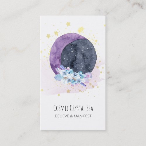  Sky Crystals Moon Cosmos Stars Universe Business Card