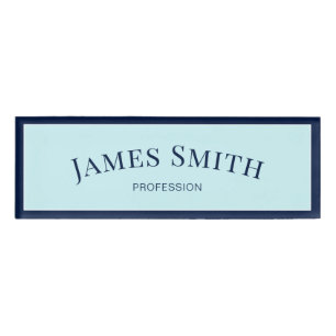 Sky Dark Blue Minimalist Professional Reliable Name Tag