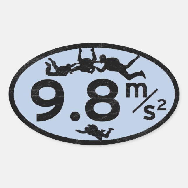 Sky Dive Gravity Oval Sticker (Front)