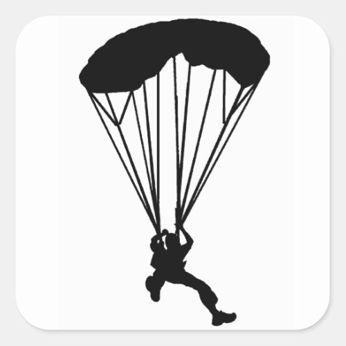 SKY DIVE NIGHT SQUARE STICKER