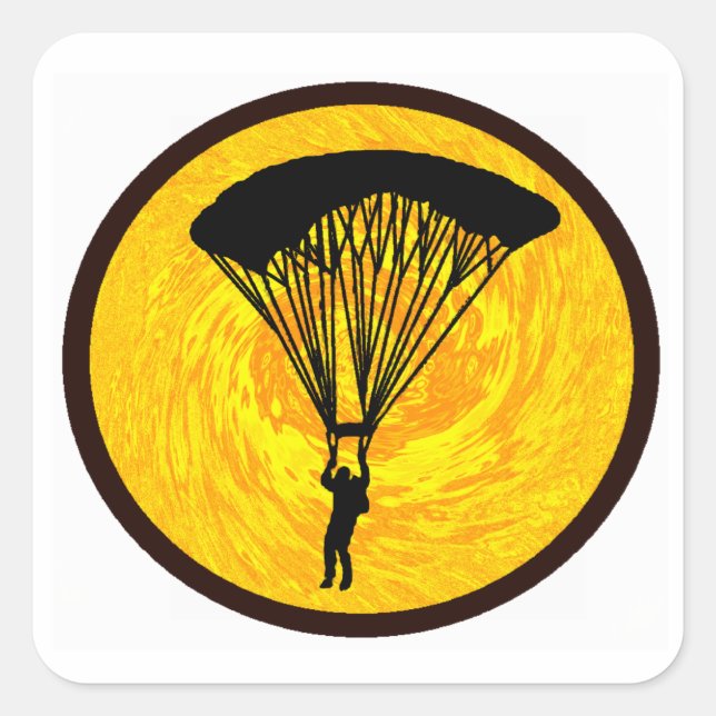 SKY DIVE SUNDRENCHED SQUARE STICKER (Front)