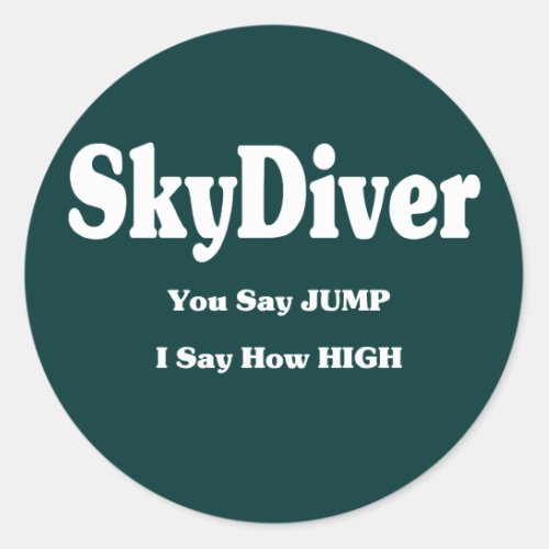 Sky Diver Classic Round Sticker