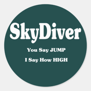 Sky Diver Classic Round Sticker