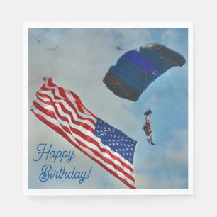 Sky Diving American Flag Napkins
