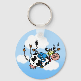 sky diving cow no txt keychain
