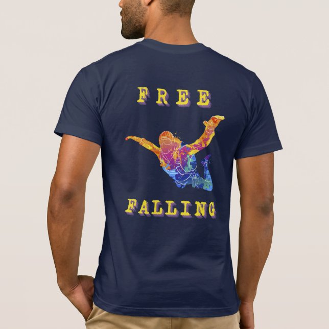 Sky Diving Free Fall Extreme Sports Abstract Jump T-Shirt (Back)