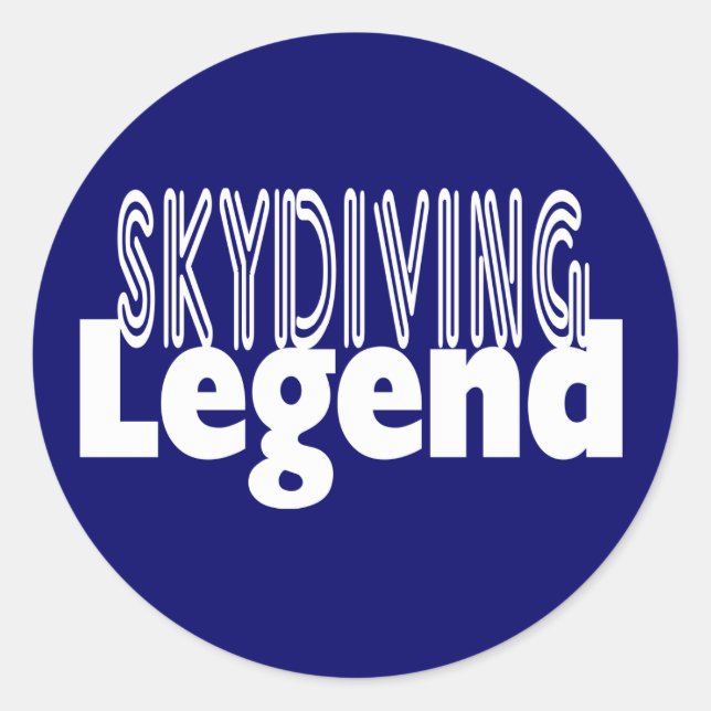 Sky Diving Legend Classic Round Sticker (Front)