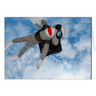Sky Diving Sock Monkey! Cards