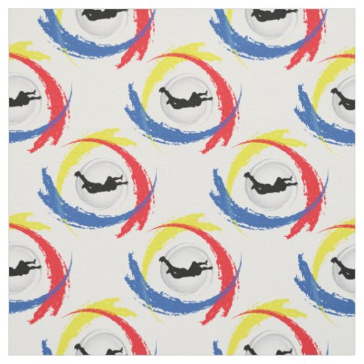 Sky Diving Tricolor Sport Emblem Fabric