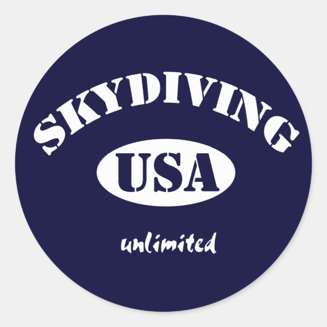Sky Diving USA unlimited Classic Round Sticker (Front)
