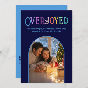 Sky Dreams Xmas Baby Birth Announcement Photo