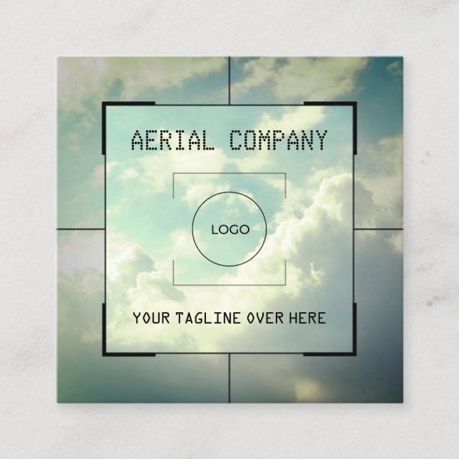 Sky drone camera aim  square business card (Front)