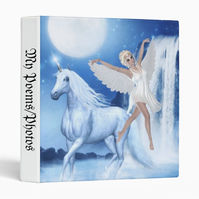 Sky Faerie Asparas and Unicorn 3 Ring Binder (Front/Spine)