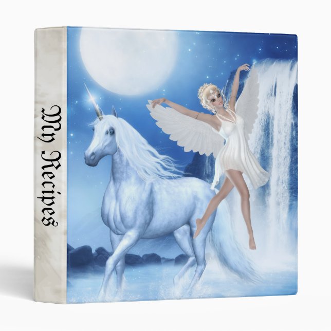 Sky Faerie Asparas and Unicorn 3 Ring Binder (Front/Spine)