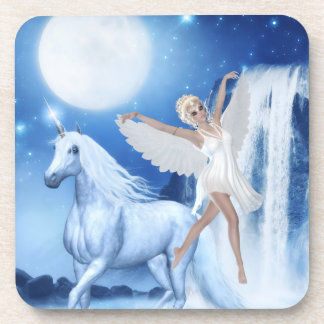 Sky Faerie Asparas and Unicorn Beverage Coaster