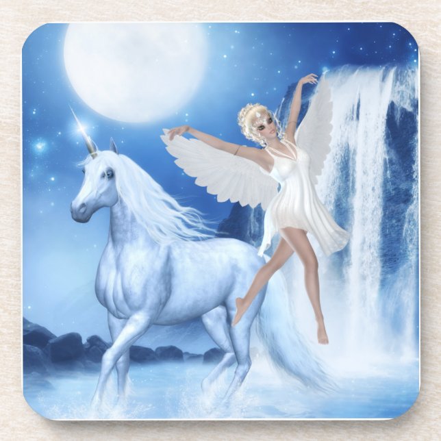 Sky Faerie Asparas and Unicorn Drink Coaster (Front)