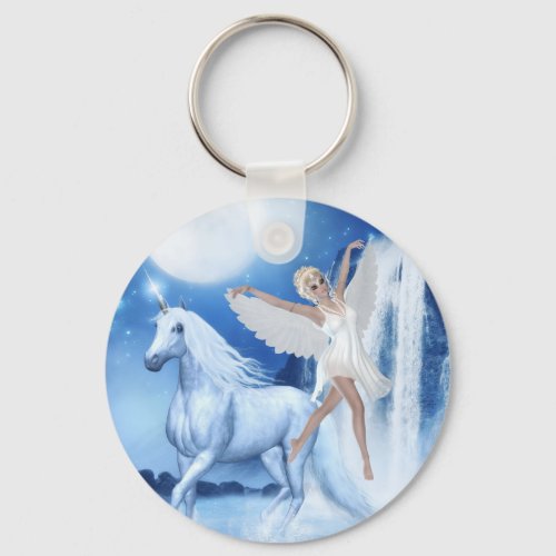 Sky Faerie Asparas and Unicorn Keychain