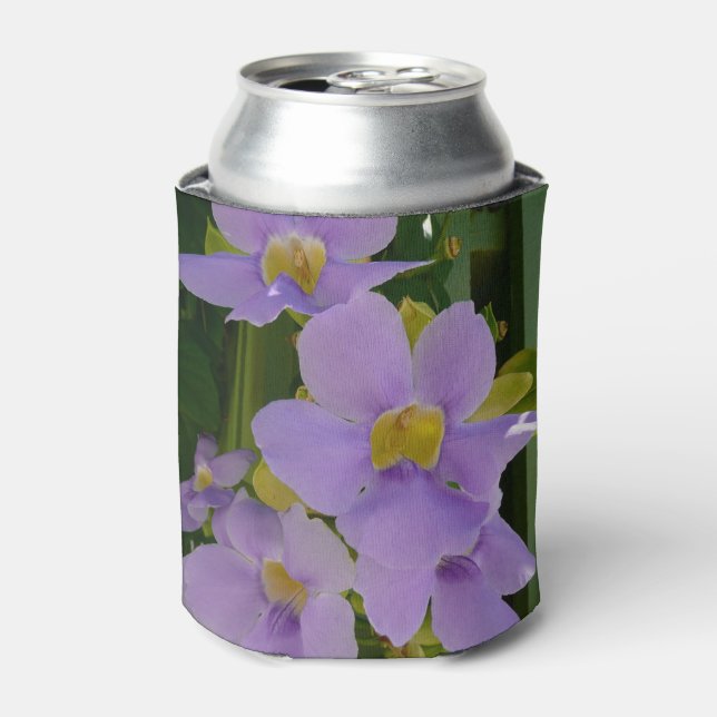 Sky Flower Vine Tropical Purple Floral Can Cooler (Can Front)
