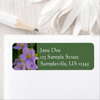 Sky Flower Vine Tropical Purple Floral Label