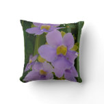 Sky Flower Vine Tropical Purple Floral Throw Pillow