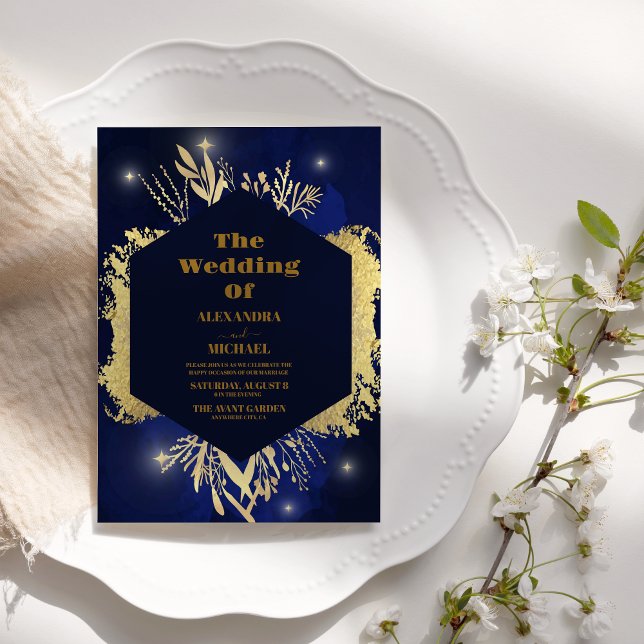 Sky Full Moon Night under the Stars Wedding Invitation (Creator Uploaded)