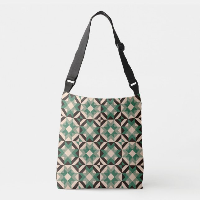 Sky full of stars - Geometric green Crossbody Bag (Front)
