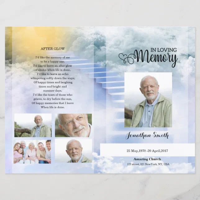 sky Funeral Program template | Zazzle